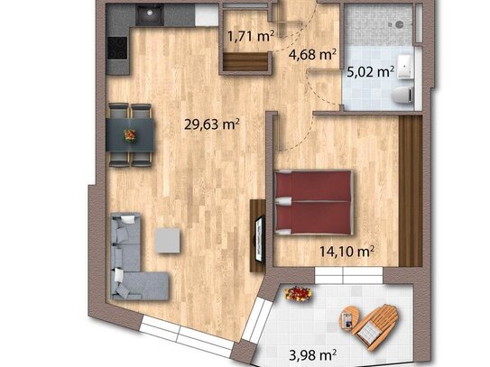 WE 24: Geförderte 2-Zimmer-Wohnung in Bönnigheim