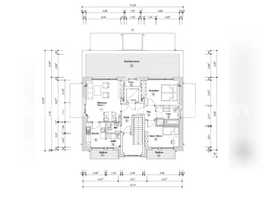 [TAUSCHWOHNUNG] Helles Penthouse mit Dachterrasse gegen Haus mit Garten