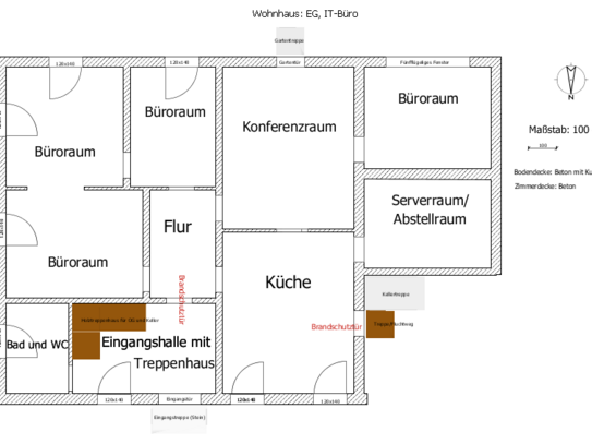 Vollklimatisiertes Büro (128 qm, inkl. Küche und Bad) im ehemaligen Bauernhof, Stadtgebiet Werl mit guter Verkehrsanbin…