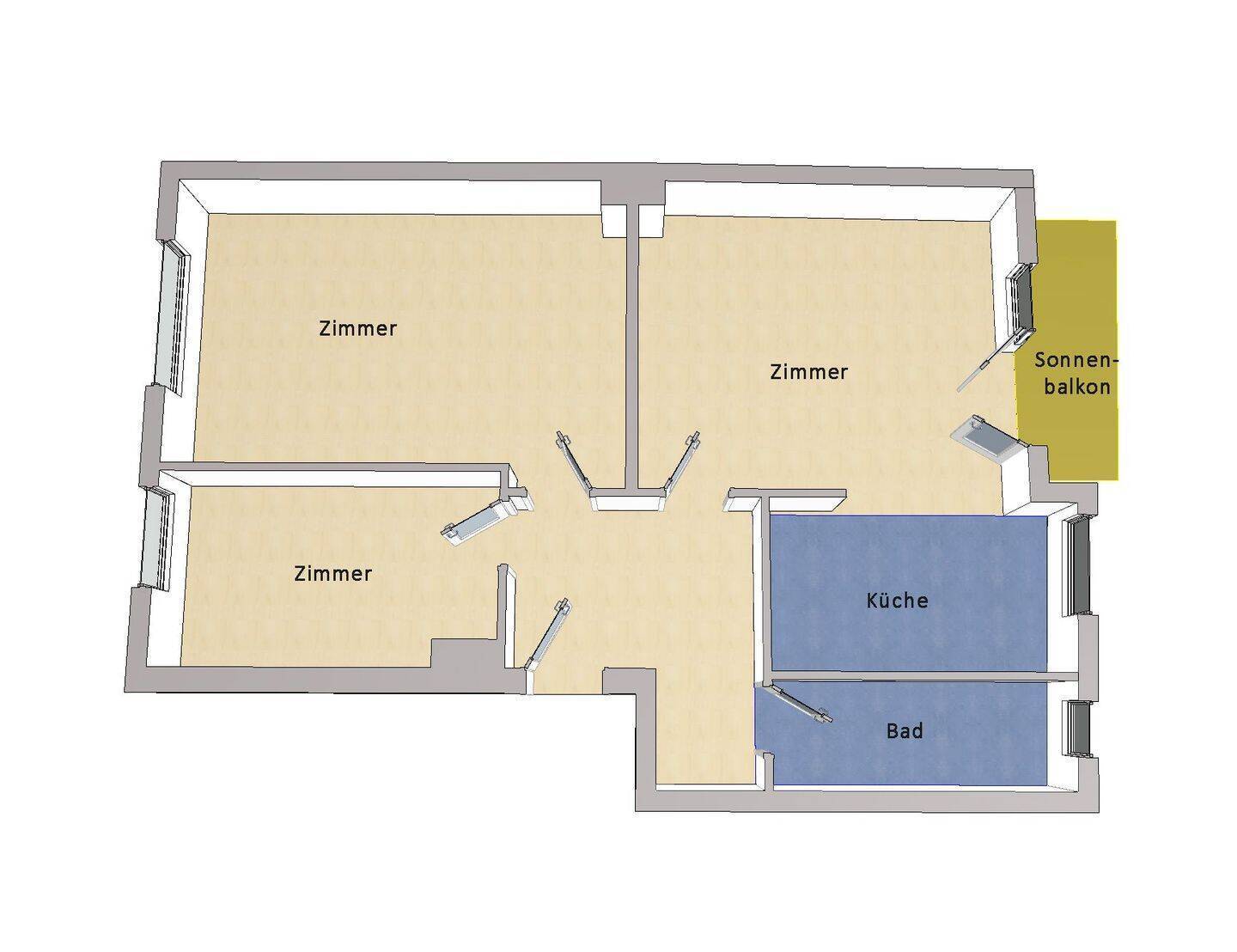 Möblierte 3-Zimmerwohnung von Mai bis September 2026 zu vermieten - Photo 1