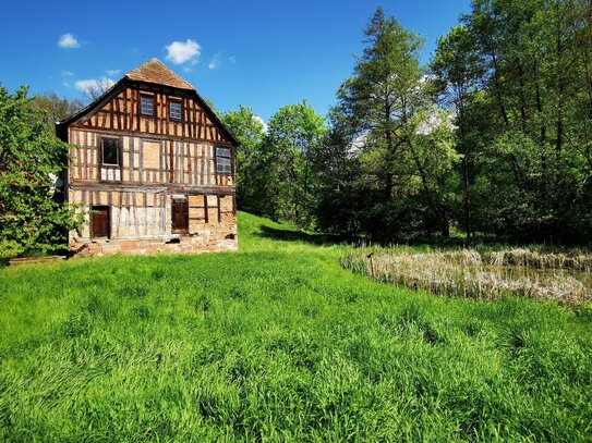 Historisches Mühlenensemble am Stausee südlich von Jena