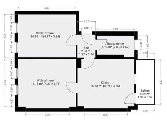 Charmante Erdgeschosswohnung mit Balkon