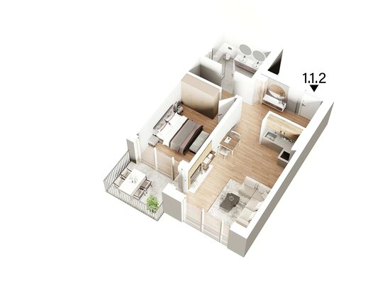 Moderne 2-Zimmer Neubauwohnung mit Balkon - Neubau - 1.1.2