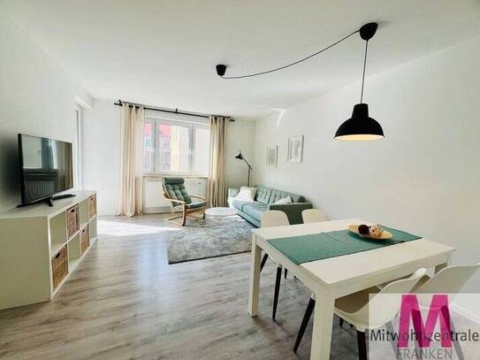 Voll möblierte, modern eingerichtete 3-Zimmer-Wohnung mit Balkon in Schoppershof