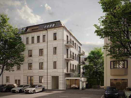 Exklusive 7-ZKB-Maisonette-Dachgeschosswohnung mit Aufdachterrasse im revitalisierten Altbau aus der Jahrhundertwende