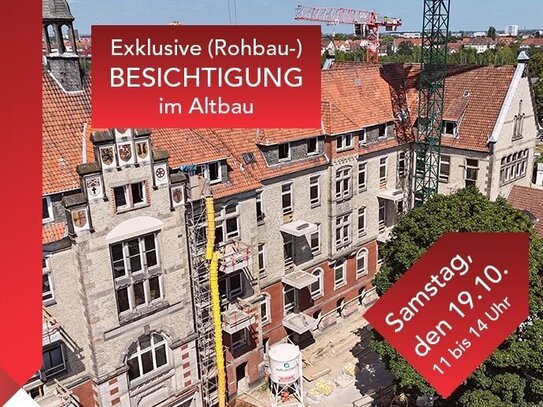 Einladung zur Rohbaubesichtigung am 19.10.24 | Kompakte 2-Zimmer-Altbauwohnung mit 2 Balkonen - WE 724