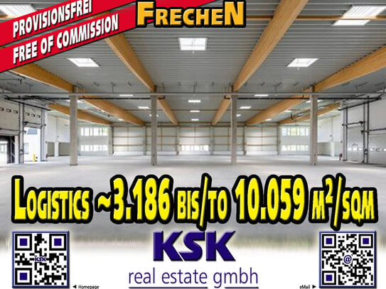 Logistiic: Hallen, Office, Service ~ 3.186 bis/to ~10.059 m²/sqm, Fertigstellung ab/Completion from Q4 2024