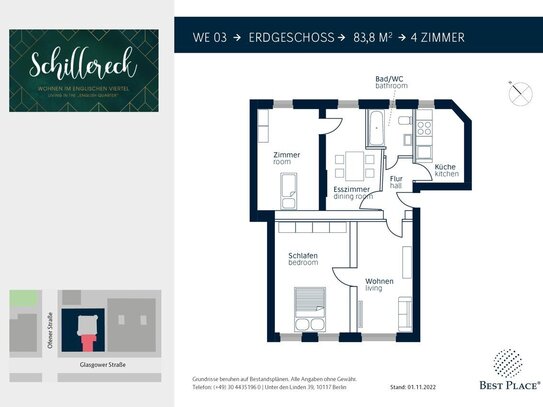 Investieren im beliebten Wedding: 4-Zimmer Erdgeschoss Wohnung am Schillerparkt - PROVISIONSFREI