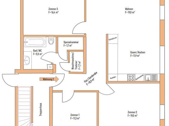 4-Zimmer-EG-Wohnung in MFH bei Dinkelsbühl zu vermieten