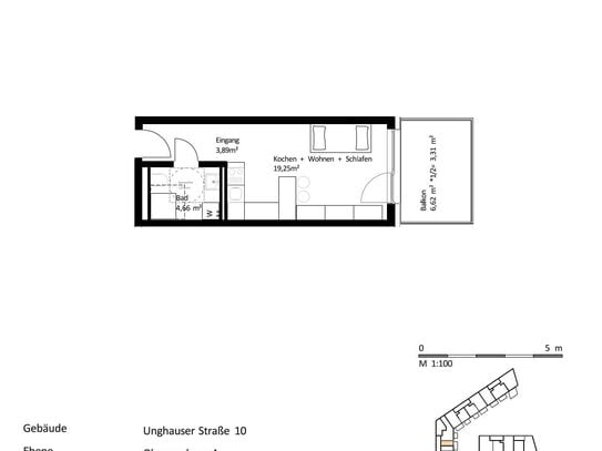 32 m² 1-Zi.-Whg. mit Balkon im Zentrum von Burghausen zum Kauf: EH40-QNG: 5% AfA + 5% Sonder-AfA & 150.000 € KfW-Kredit