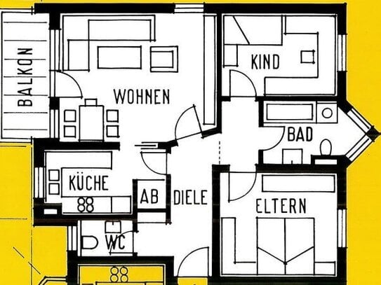 3 Zimmer Wohnung in Wullenstetten zu vermieten