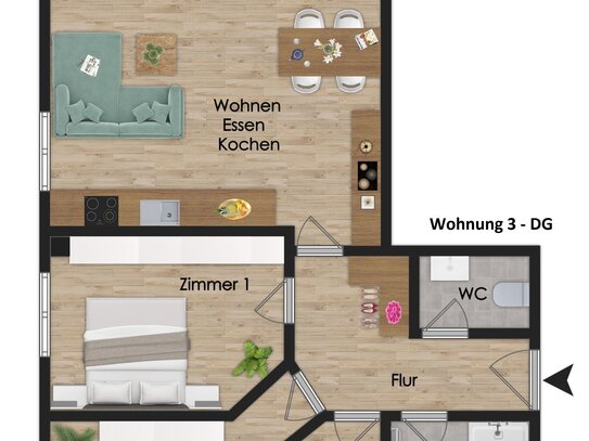 NEUBAU 3-ZIMMER-DACHGESCHOSSWOHNUNG IN ZENTRALER LAGE