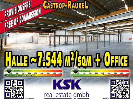 Halle 7.544 m²/sqm + Office mit hervorragende Verkehrsanbindung/With excellent transport connections