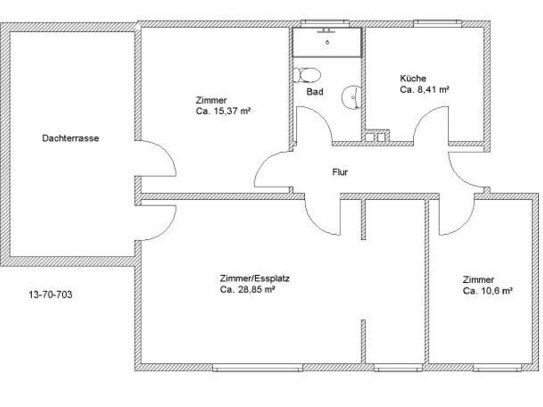 3 Zimmer-Wohnung mit großer Dachterrasse