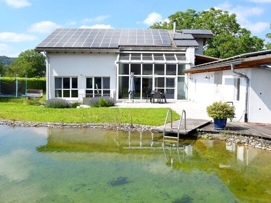 Gewerbepark - Büros, Lager u. Werkstatt dazu ein luxuriöses Wohnhaus mit Natur-Badeteich