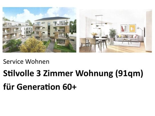 Stilvolles 3 Zimmer Studio (91 qm) für Generation60+ mit Service