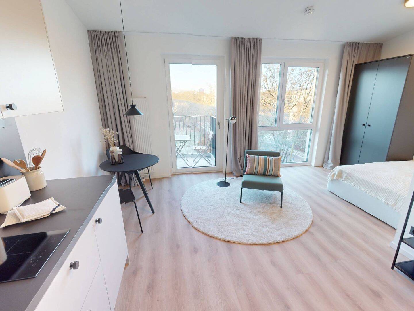Koffer packen und einziehen: Modernes 1-Zimmer-Apartment mit geschmackvoller Möblierung, EBK und BALKON direkt an der Spree - Foto 1