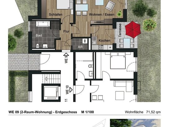 2-Zimmer-Wohnung im EG mit Terrasse, Erstbezug in Lostau (WE 9)