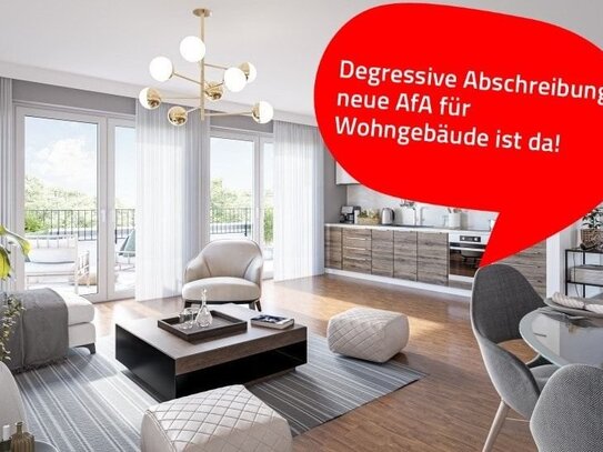 Moderne Dachgeschosswohnung mit umliegender Terrasse