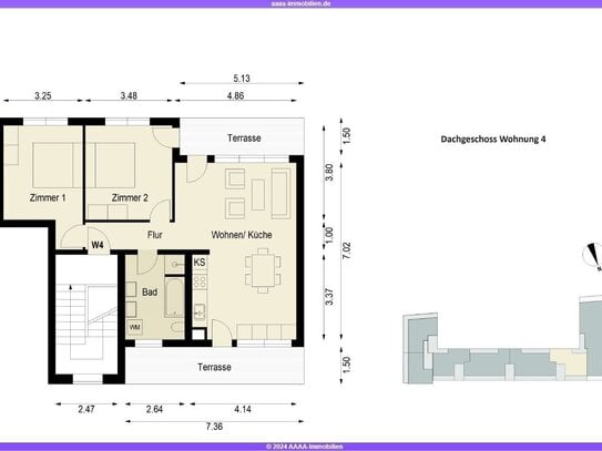 Erstbezug Dachgeschosswohnung mit Terrasse