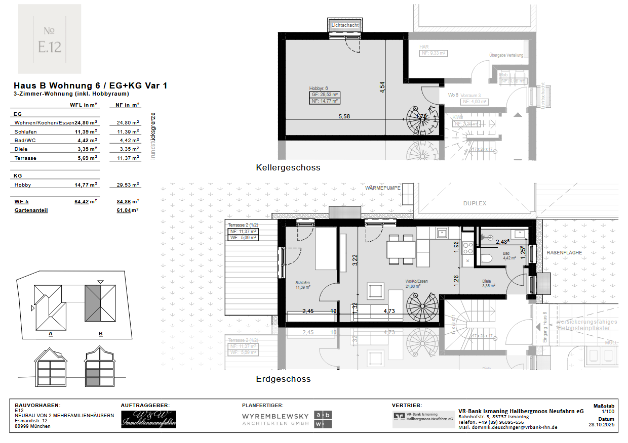 Exklusiver Neubau, zwei villenartige, moderne Häuser mit jeweils 4 Wohnungen in Untermenzing