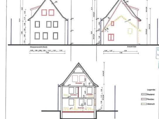 Renovierungsbedürftiges EFH und Neubau von DH mit Baugenehmigung in bevorzugter Wohnlage