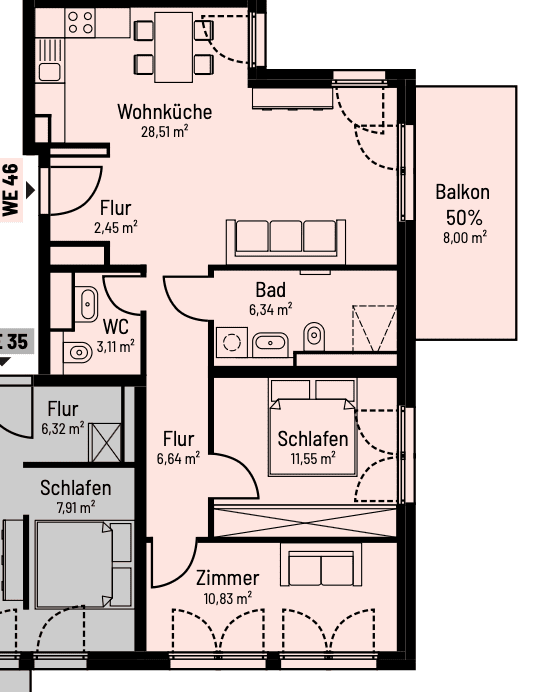 Modernes Wohnen in Köpenick: 3-Zimmer-Wohnung mit Balkon - Photo 1