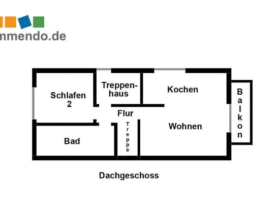 Speldorf, möblierte Wohnung 2 Schlafzimmer und Balkon