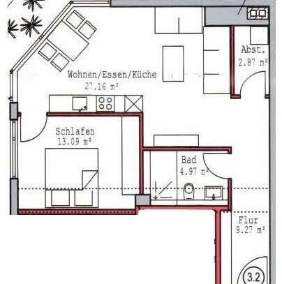 Helle 2-Zimmer Wohnung in idyllischer Lage zu vermieten!