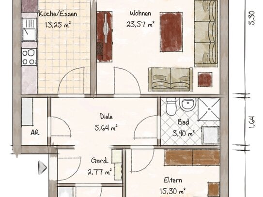 Tostedt - Vermietung einer ruhigen 3 Zimmer-Wohnung im 2.OG mit sonnigem Süd-Westbalkon, ca. 77,9 m² Wohnfläche in 2125…