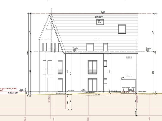 Projektierter Neubau eines 7-Familienhauses auf einem Baugrundstück - 8 % Rendite inklusive 5 % AfA.