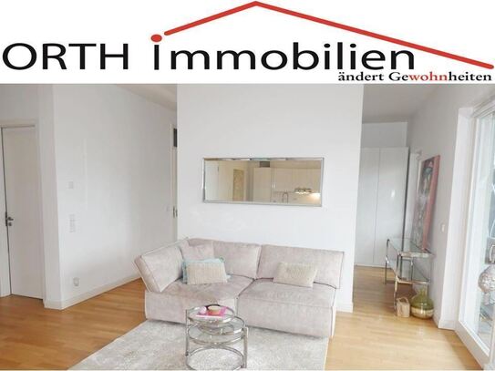 2 Raum Wohnung + West-Balkon + FBH + Concierge + Sauna in Heerdt EBK käuflich. Ideal für 1 Person.