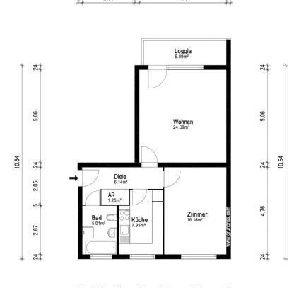 gut vermietete, hübsche 2 Zimmer-Wohnung in sehr ruhiger Lage