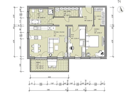 Sonnige Aussichten - Wohnung mit 3 Zimmern und tollem Süd-Balkon