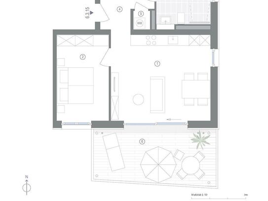 Lichtdurchflutete 2-Zimmer-Neubau-Wohnung mit Süd-Loggia & Ausblick in den BUGA-Park.