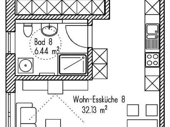 2-Zimmer-Wohnung mit Terrasse zum Kauf, Neubau in Ansbach-Eyb