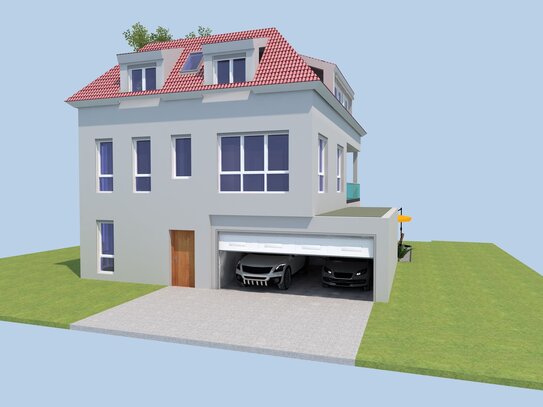 Moderne Stadtvilla + Doppelgarage + Garten - Wärmepumpe + Solar inklusive (Neubauprojekt) !