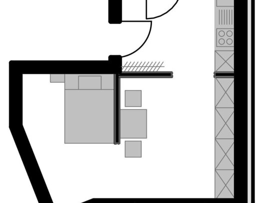 Charmantes 1,5 Zimmer Apartment mit eigenem Balkon