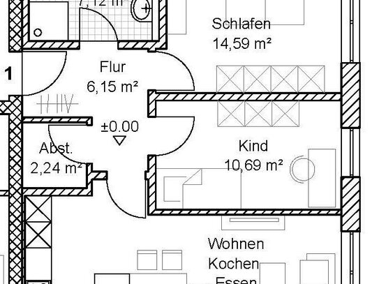 Bauvoranzeige 2-4 ZKB kleine Wohnanlage