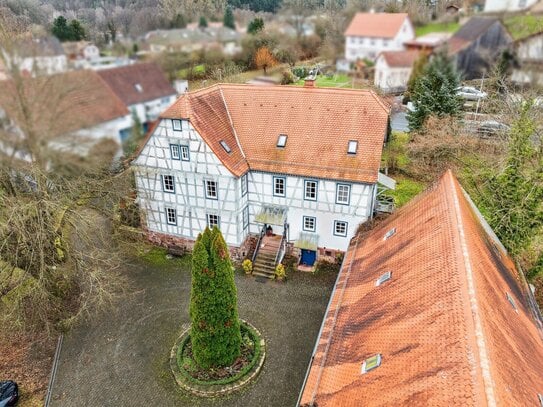 Denkmalgeschützte Mühle mit modernem Wohnkomfort auf ca. 6.000 m² Grundstück in Bad König - Zell