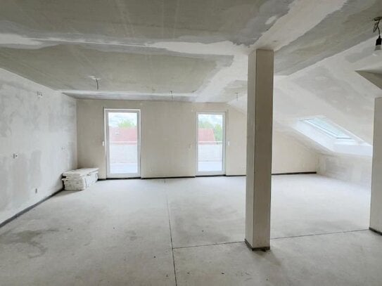 Perfekte 3-Zi-Wohnung mit DACHTERRASSE (fast 30 m²), riesigem Wohn- / Koch-/ Essbereich (fast 50 m²), 2 Bädern u.v.m.