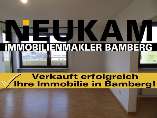 BAMBERG-OST-NÄHE BAHNHOF: 2-ZIMMER-WOHNUNG (= SOFORT FREI)+ WOHN-ESSKÜCHE+BALKON+ALTSTADTBLICK FÜR 189.000,-EURO