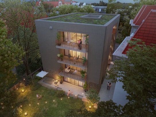 Stilvoller Neubau in beliebter Lage mit traumhafter 44 m² Terrasse, 3 Räume, große Wohnlandschaft