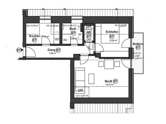 Energetisch Sanierte 2,5 Zimmerwohnung im Dachgeschoss