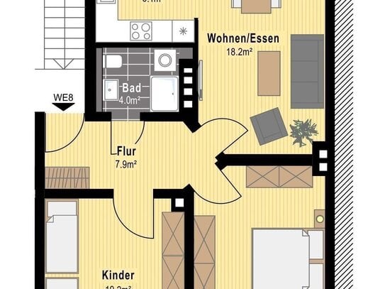 Modernes Wohnen, mit offener Wohnküche im modernisierten Altbau