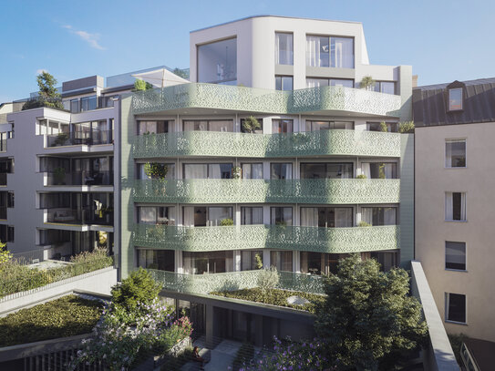 Neubau: Sonnige 3-Zimmer-Wohnung mit Masterbereich und großem Süd-West-Balkon zum ruhigen Innenhof