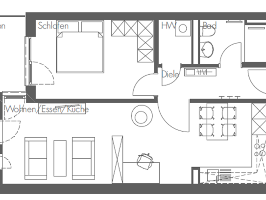 Wohnen am Stadtrand - 2 Zimmer, Balkon