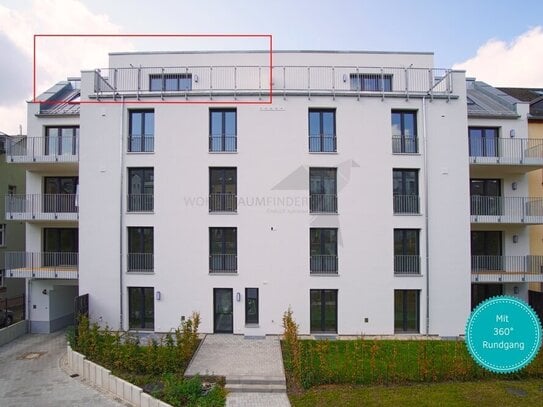 Wunderschöne, helle 4-Raum-Penthouse-Wohnung mit Aufzug, Dachterrasse, Einbauküche und TG-Stellplatz