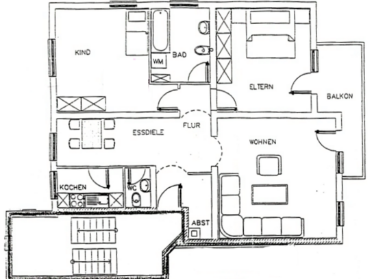 Ruhige 3,5-Zimmer-Wohnung mit EBK in Waldshut-Tiengen (Bergstadt)