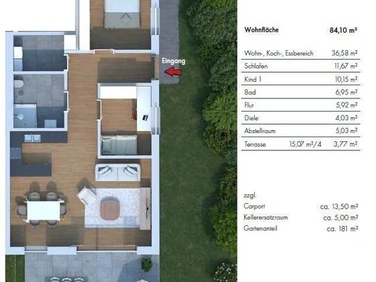 Klimafreundliche Neubau-Eigentumswohnung, barrierefrei mit Gartenanteil - Reserviert!